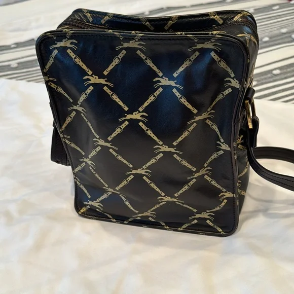 LONGCHAMP Vintage logo Brown Crossbody/ shoulder bag, Camera bag, 2outer pockets - Picture 4 of 16